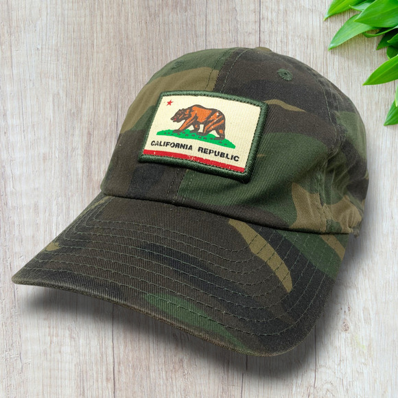 American Needle California Republic Dad Hat Strapback Cap Camo Camouflage OSFM - Picture 2 of 8